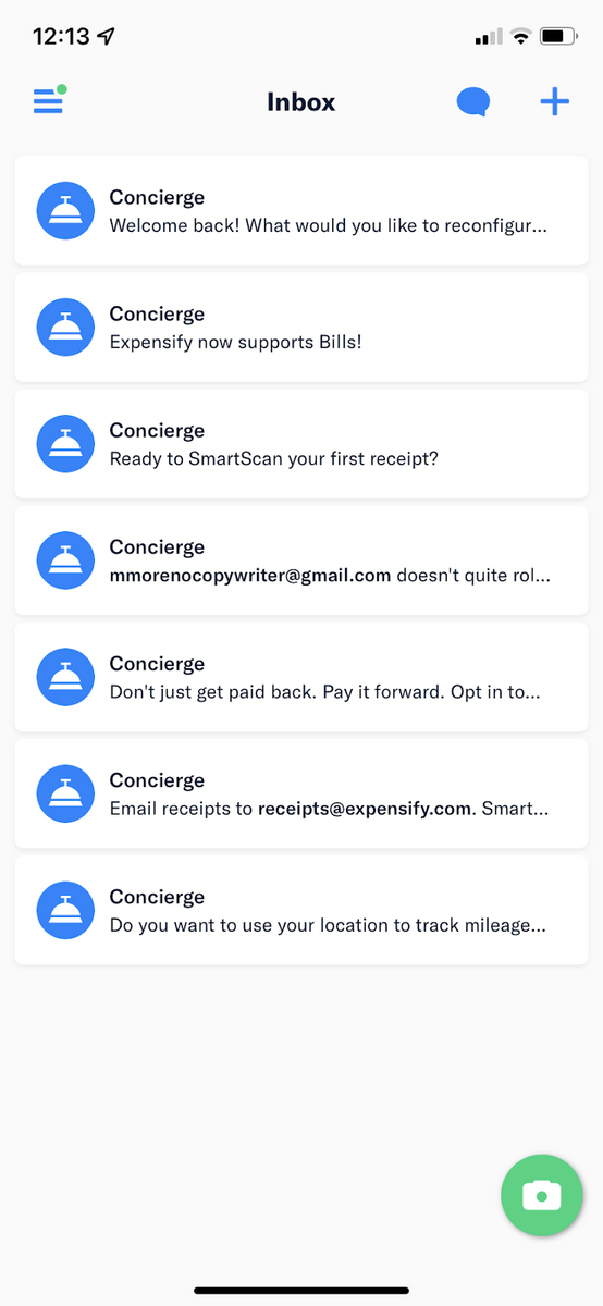 expensify concierge screenshot