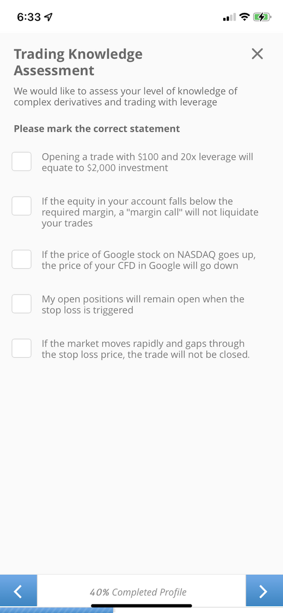 trading knowledge assessment