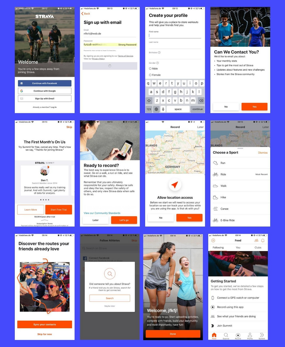 Strava onboarding top 10 User Onboarding Flow