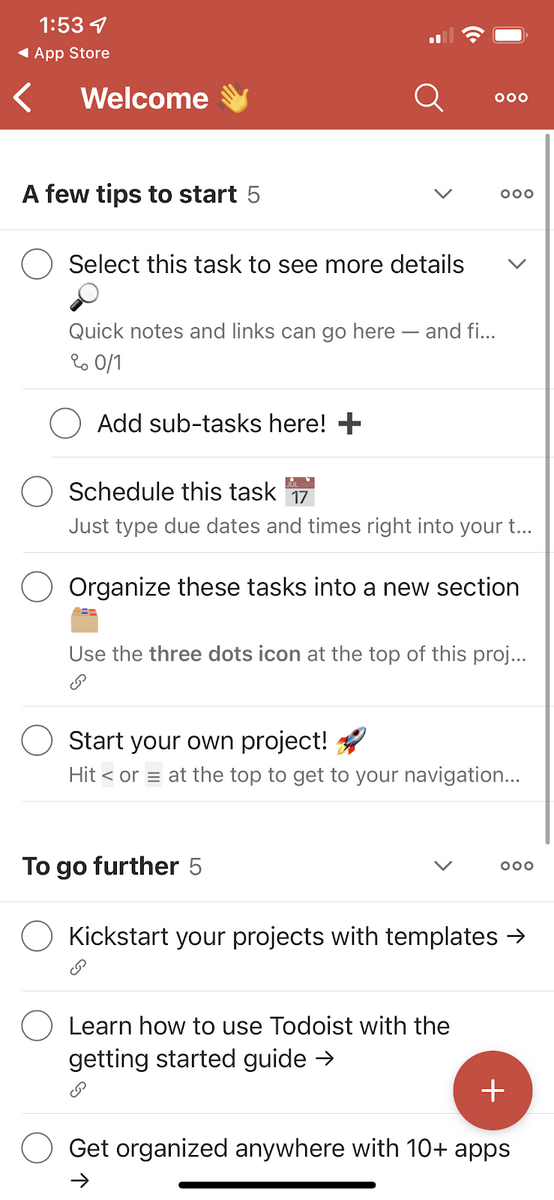 todoist screenshot 1