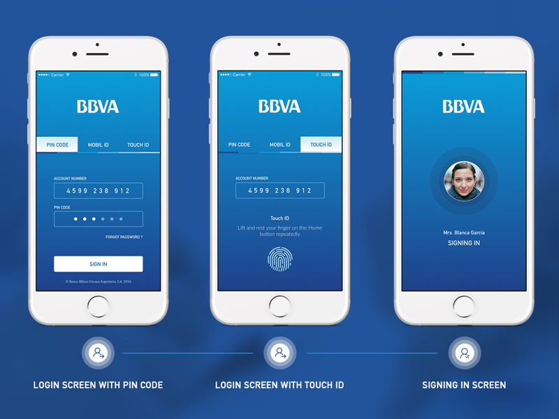 User verification screens in fintech app design