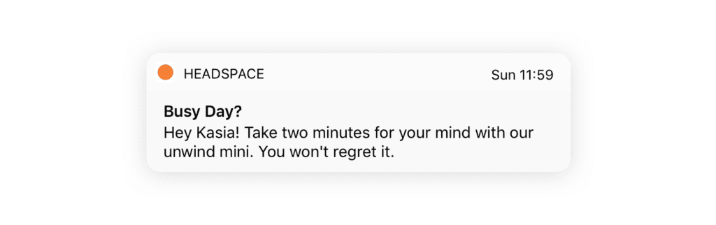 Headspace push notification