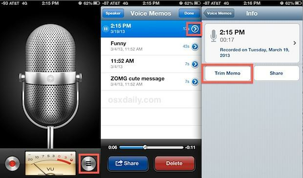 Shorten Voice Memo Recordings Iphone