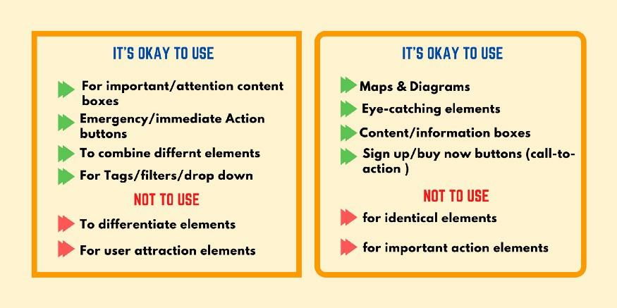 guidelines on when to use rounded corners