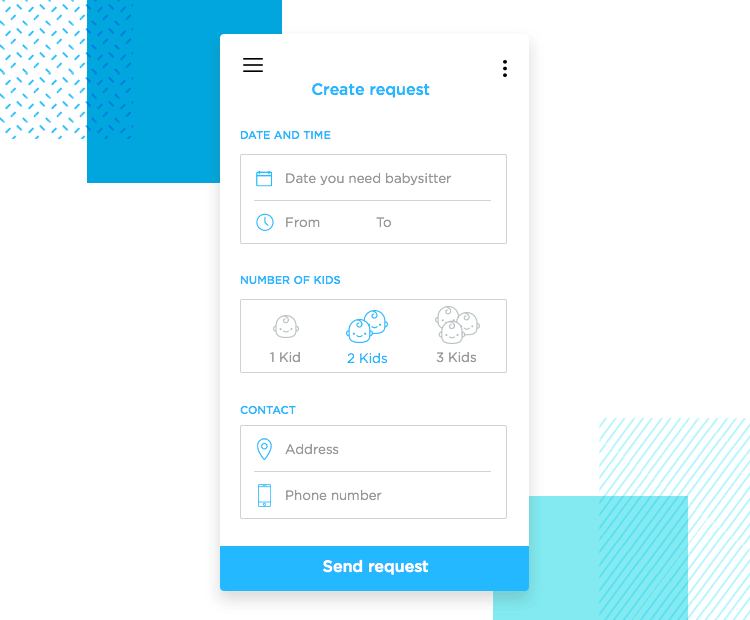 example of app form with logical organization of entry fields