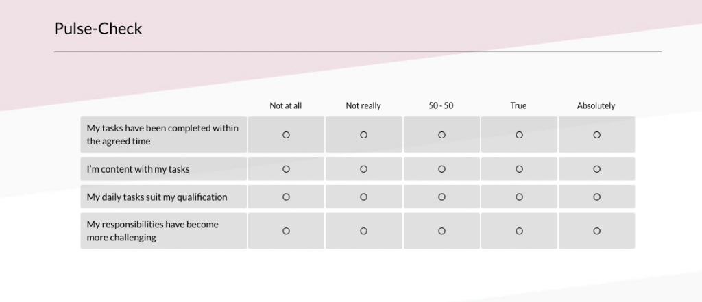 puls check survey question