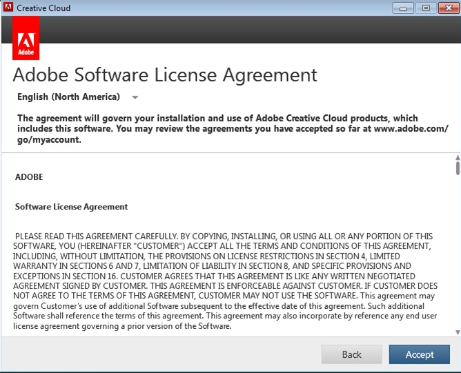 EULA dialog