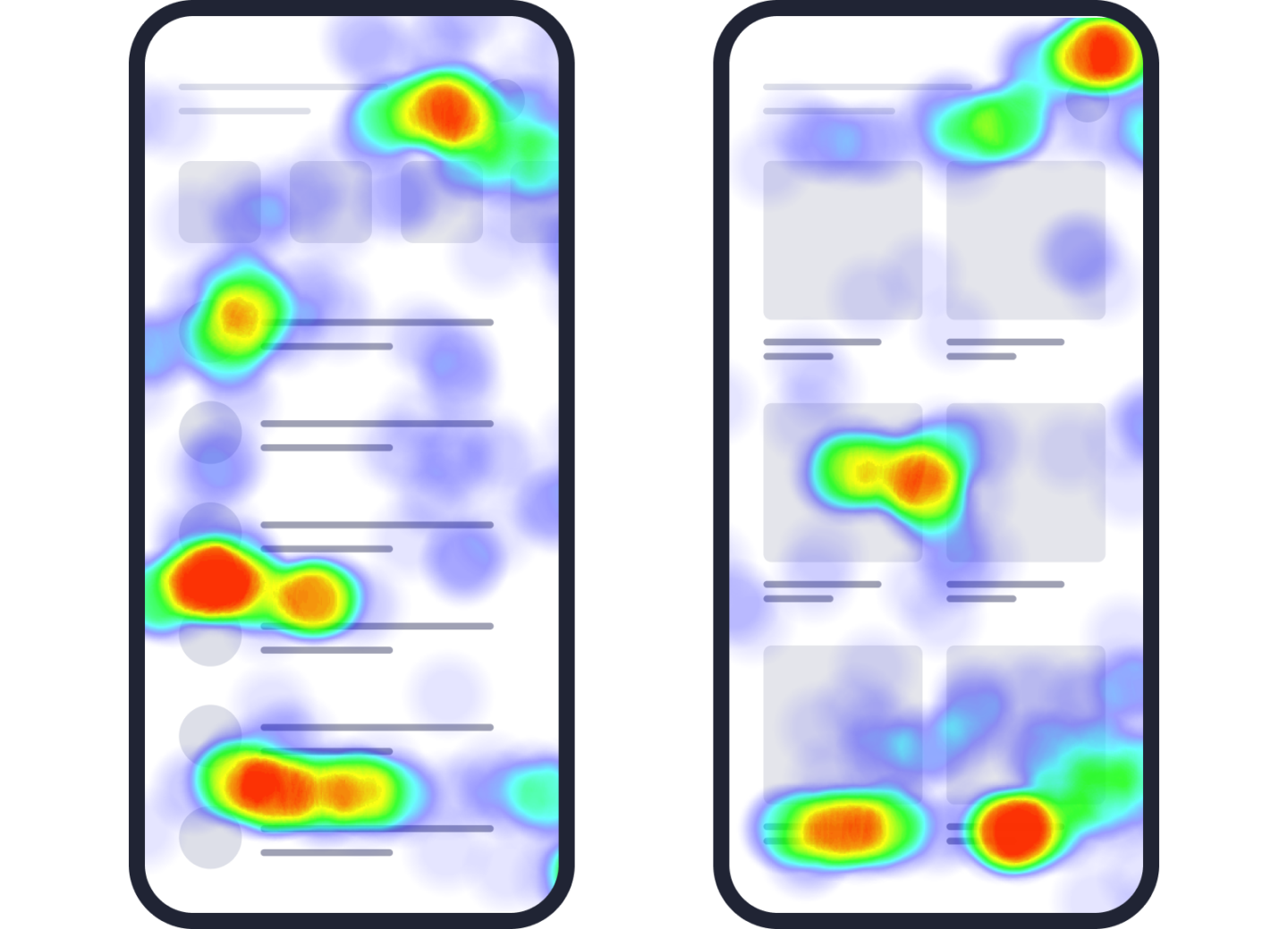 Mobile app heatmap