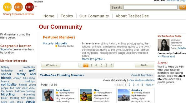 TeeBeeDee homepage 