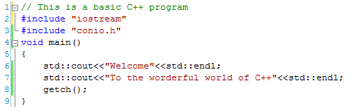 C++ syntax example