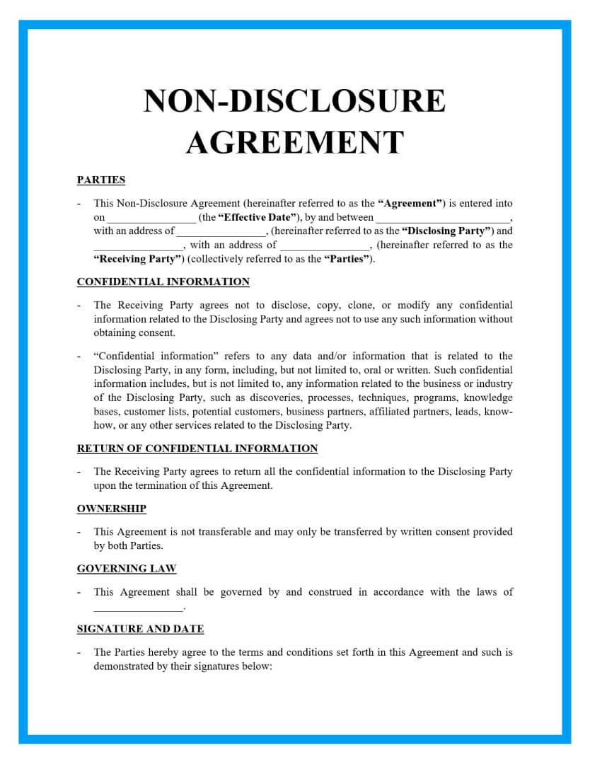 non-disclosure agreement