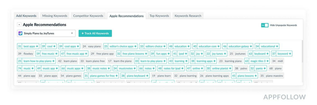 AppFollow keyword research