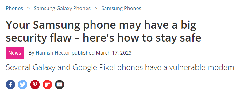 Samsung security flaw