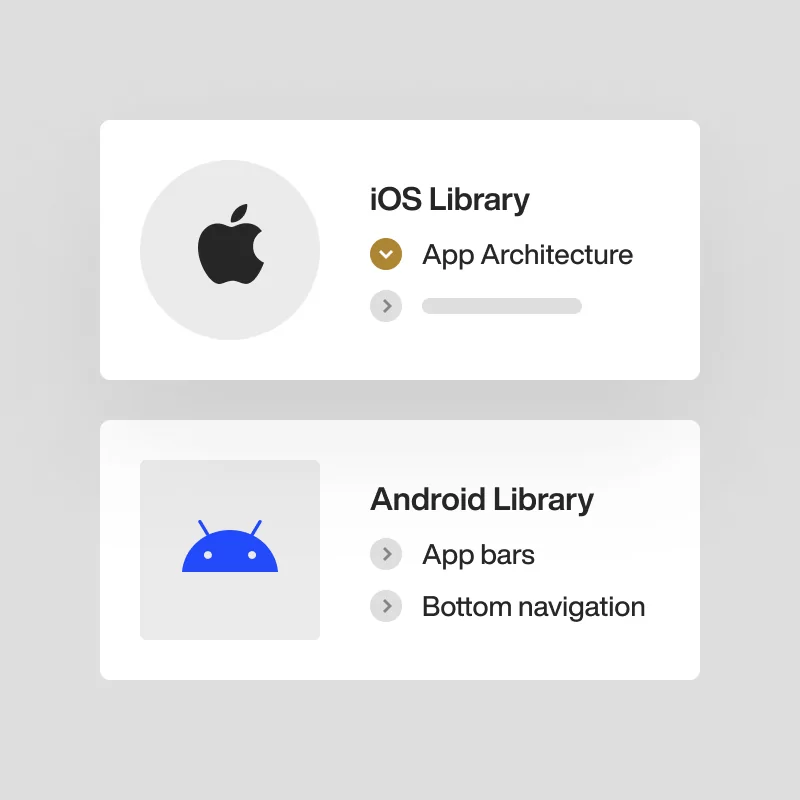 iOS Android libraries and tools