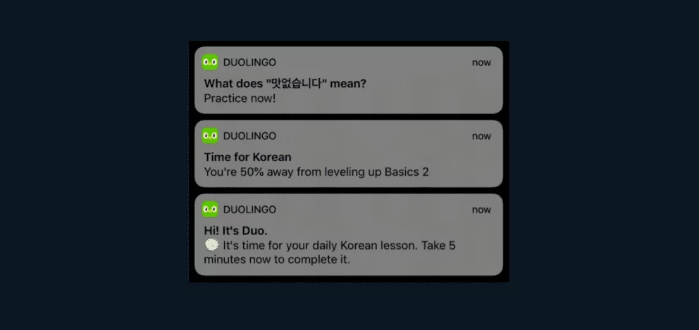 duolingo screenshot notifications
