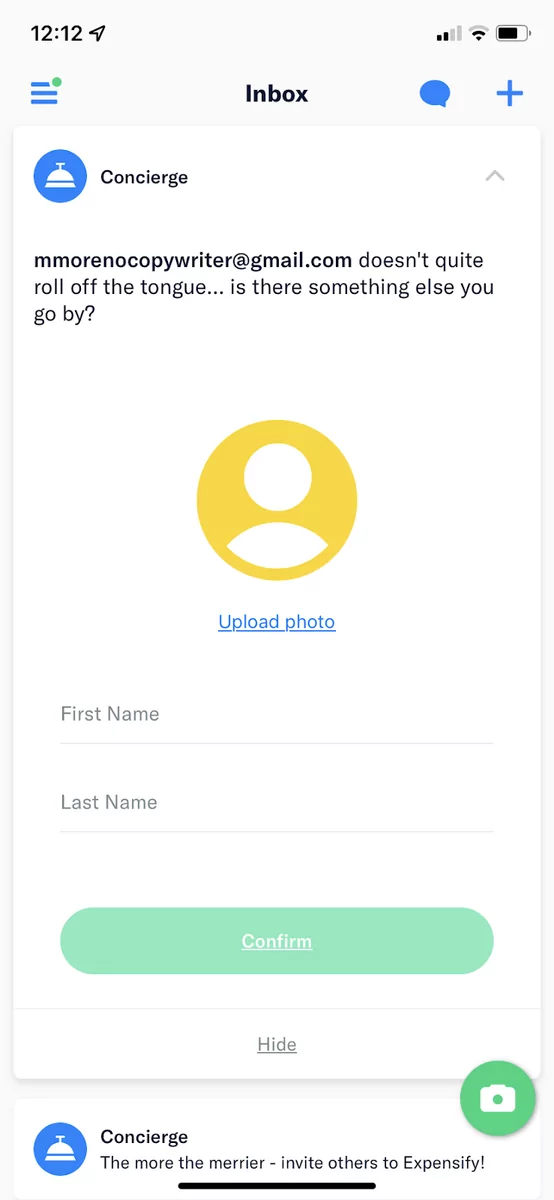 expensify screenshot