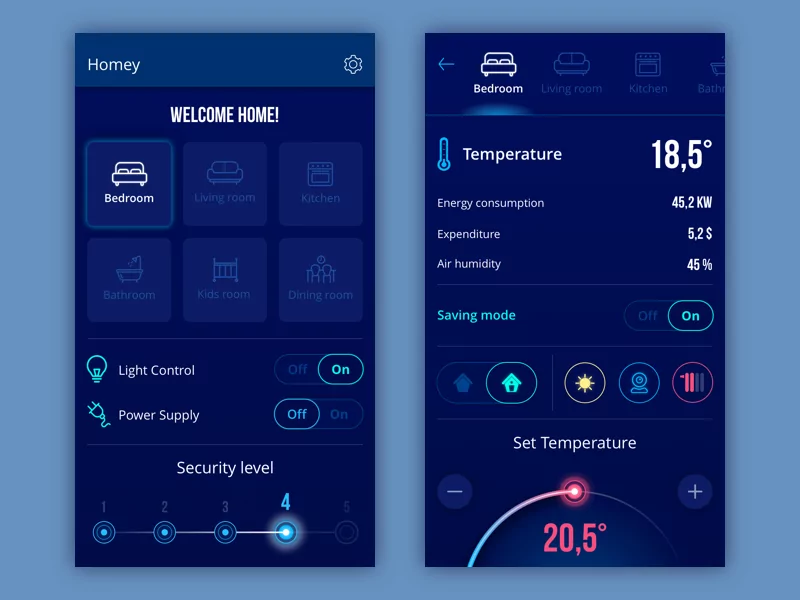 homey app ui design tubik