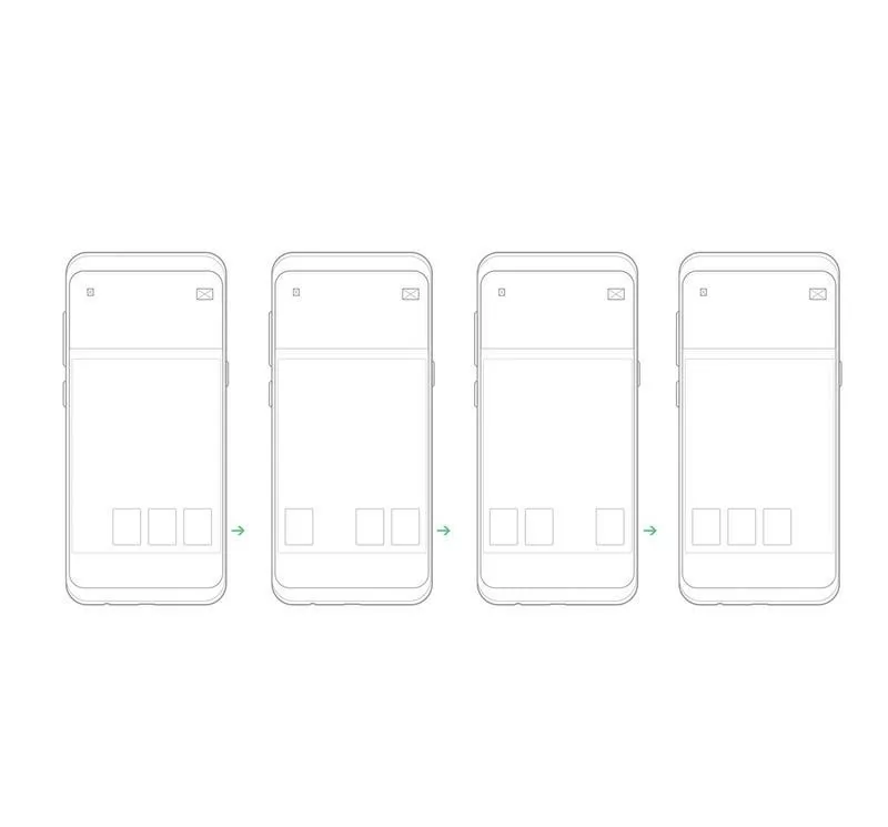 tabbed view of mobile app