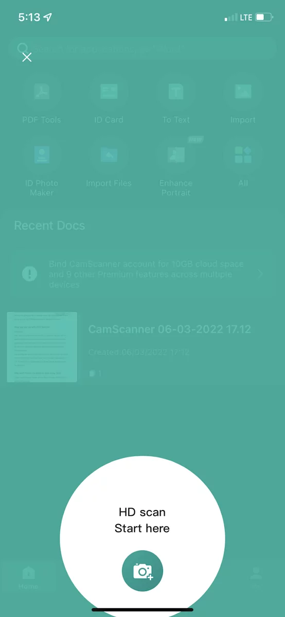 CamScanner app screenshot