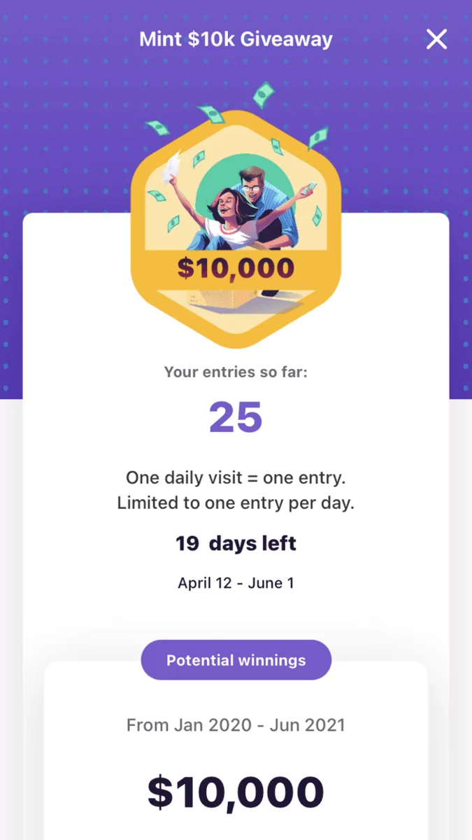 one raffle entry every day