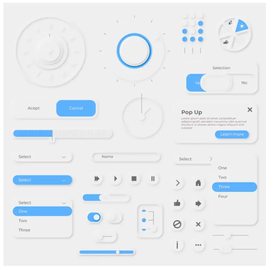 minimalistic design standards sticking with only one primary color and a secondary hue