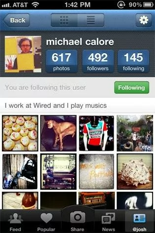 Instagram original interface