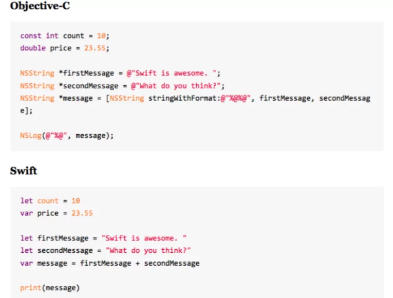 Swift vs Objective-C example