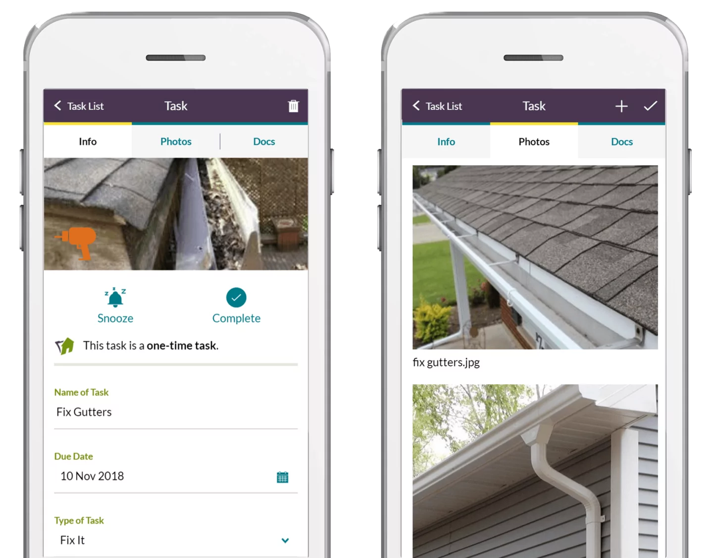 Home maintenance tracker app