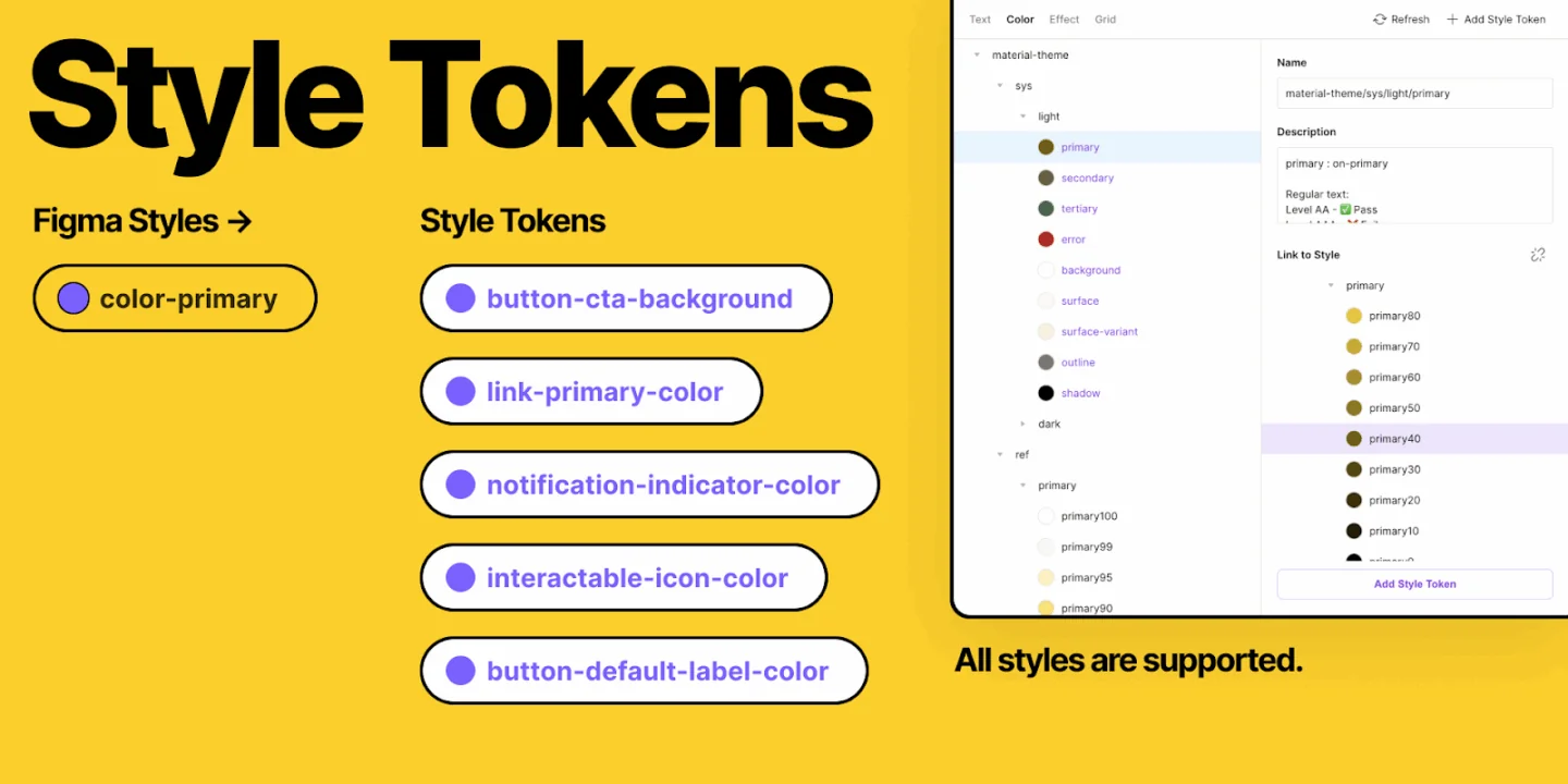 Figma style tokens